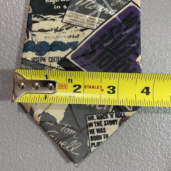 Vintage ENVOY Mens Tie Necktie Limited Edition Hollywood Black Purple 55.5" USA - Picture 4 of 12